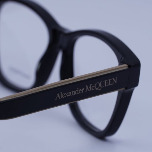 Alexander McQueen AM0306O 004 Eyeglasses Black/Brown 52mm Square Frame - Picture 8 of 9